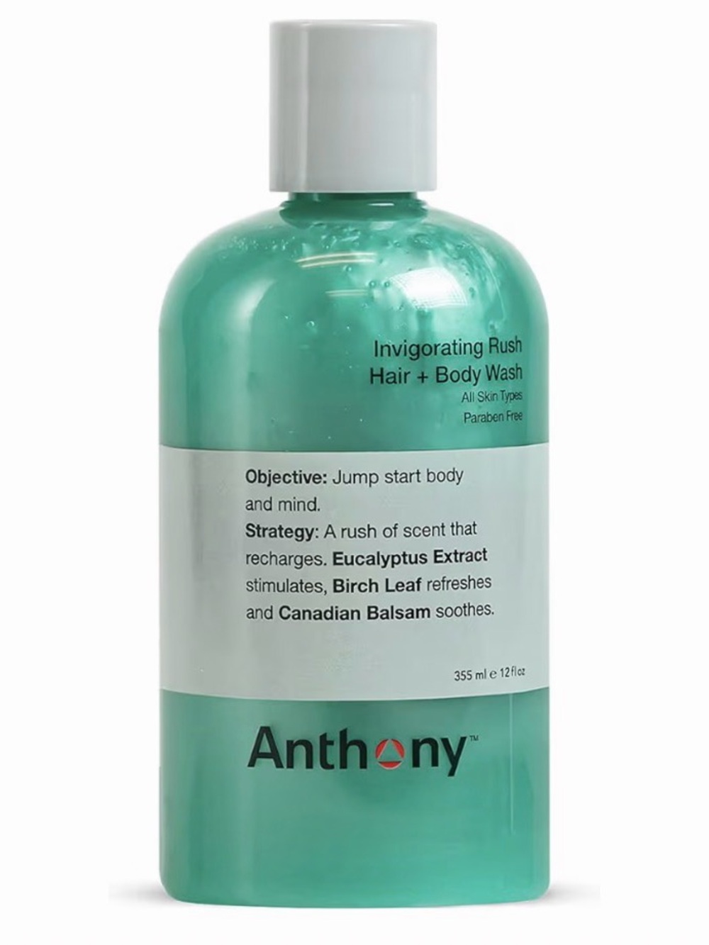 Anthony Invigorating Rush Hair + Body Wash Eucalyptus Birch 12oz